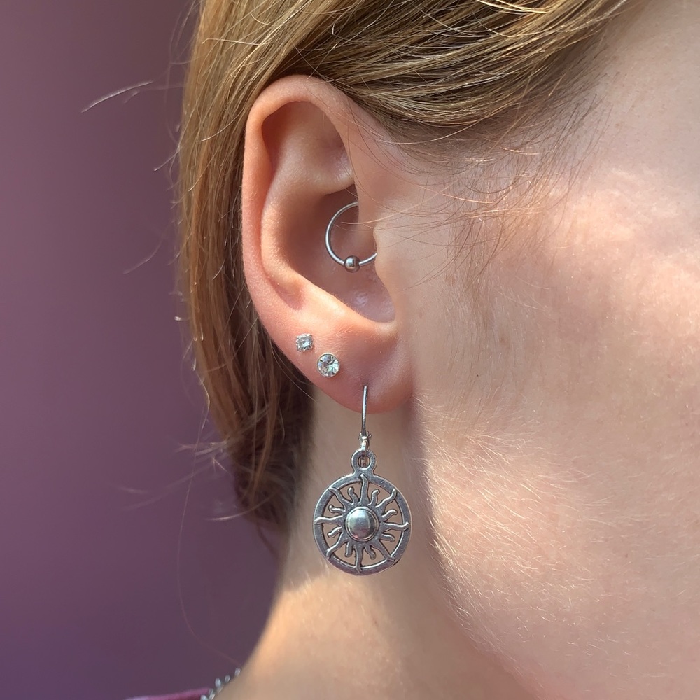 sun hoop earrings